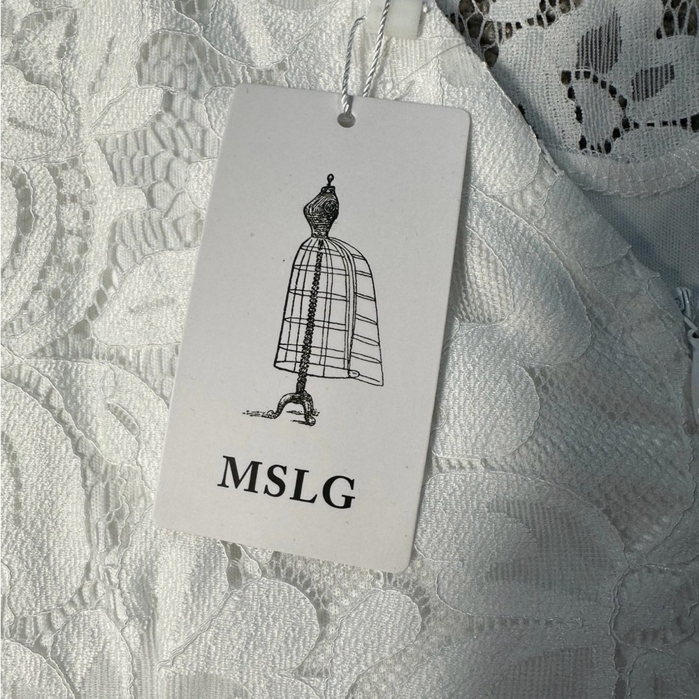 NWT MSLG Women's Elegant floral lace dress SZ Small - Picture 10 of 12